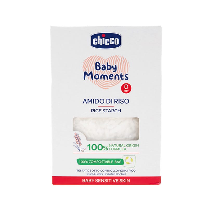 Chicco Îngrijire bebe Amidon Dermatologic Baie Chicco Baby Moments 10239-9 | Orez, 250g, 0 Luni+, Sensitive