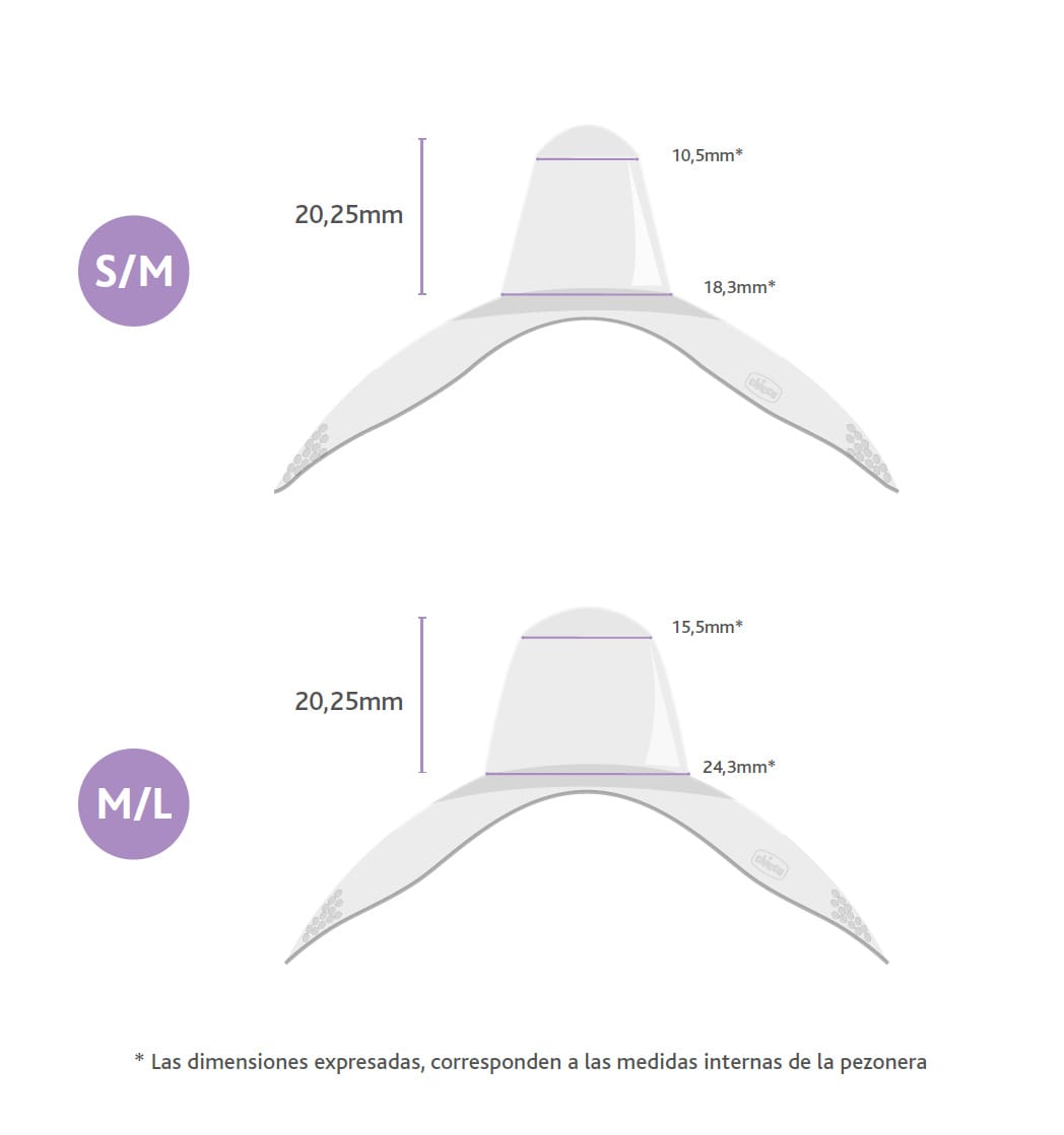 Chicco Îngrijire bebe Aparatoare Silicon Pentru Mamelon Chicco 09034-7 | Marimea M-L, 2 Bucati, 0 Luni+