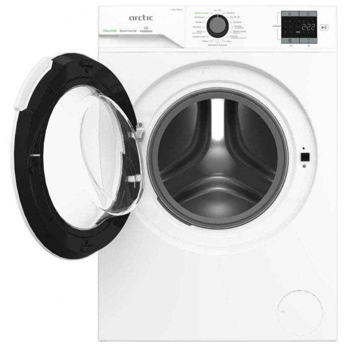 Arctic Masina de spalat rufe Masina de spalat rufe Arctic APLM1WFSU17410W , 7kg, 1400rpm, Clasa A, Motor Silent Inverter, SaveInAll, Display, ExtraSteam, RecycledTub, Alb