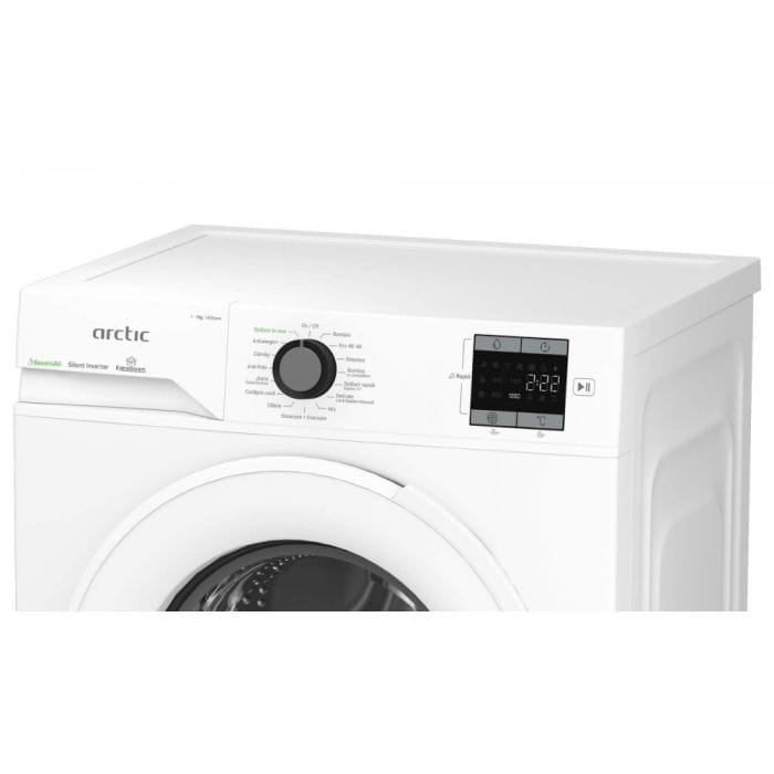 Arctic Masina de spalat rufe Masina de spalat rufe Arctic APLM1WFSU17410W , 7kg, 1400rpm, Clasa A, Motor Silent Inverter, SaveInAll, Display, ExtraSteam, RecycledTub, Alb