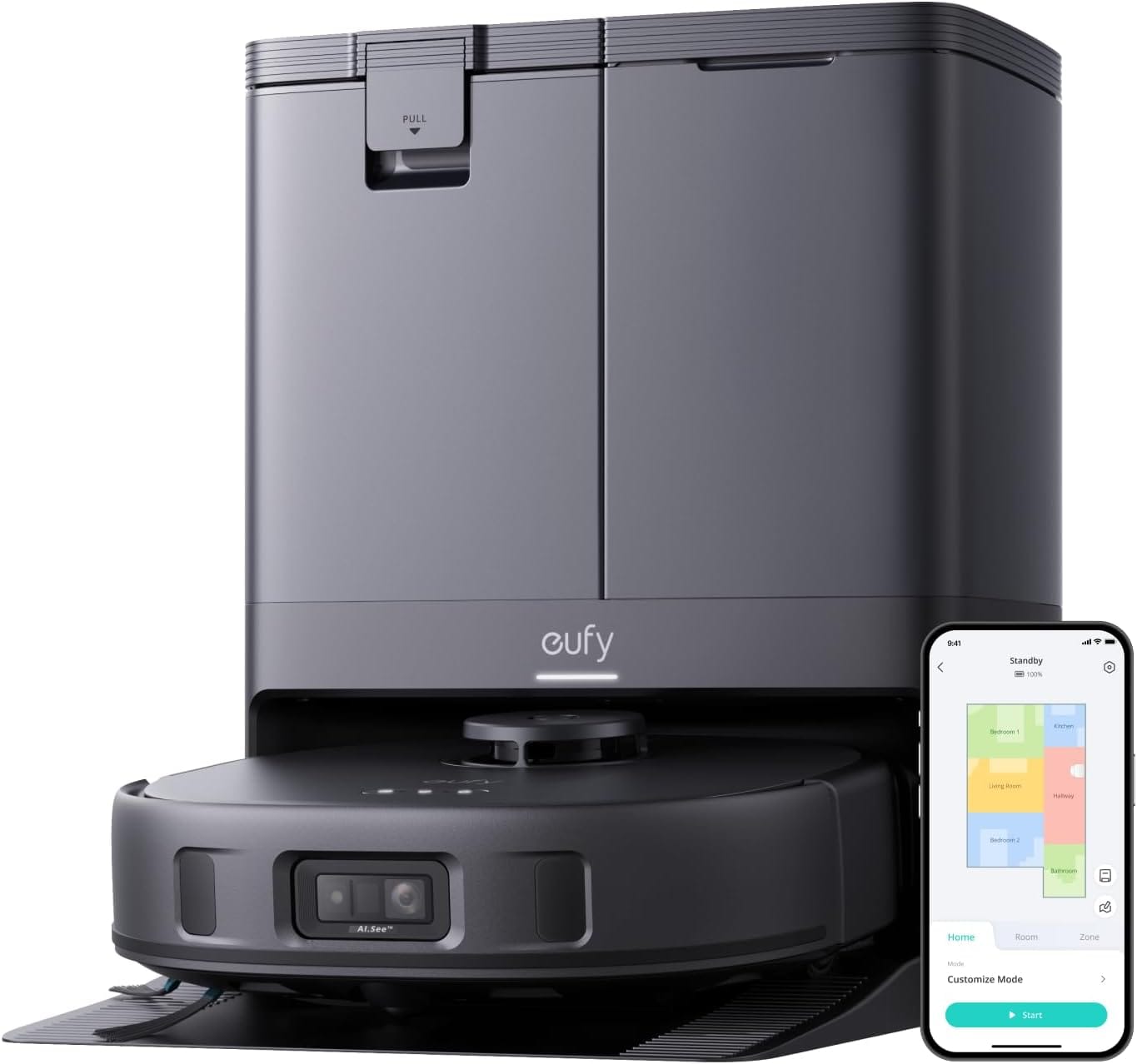 Eufy Aspirator robot Aspirator robot Eufy X10 Pro Omni T2351G11 | 8000Pa, MopMaster 2.0, Golire automata, 2.5L