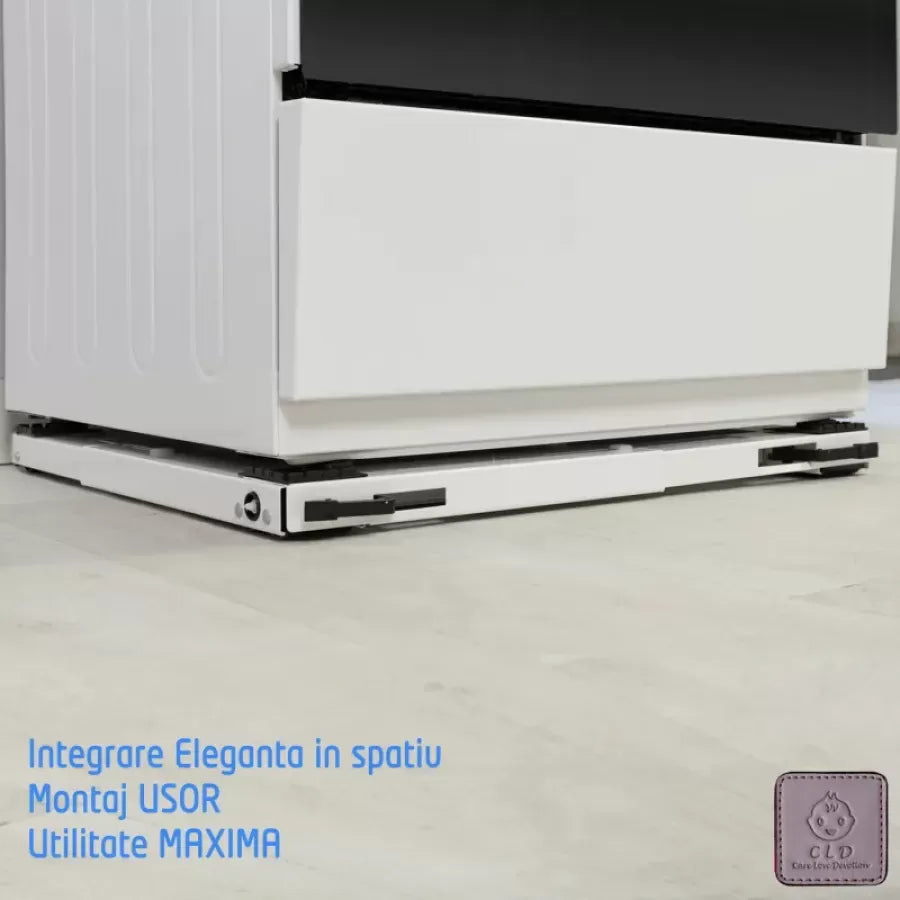 Roller Accesorii electrocasnice Suport Mobil Roller 00662 | Reglabil, Cu Role, Anti-Alunecare, Alb