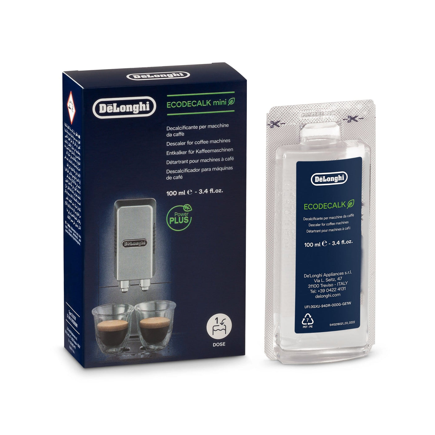 De'Longhi Decalcifiant Decalcifiant DeLonghi EcoDecalk Mini DLSC100 | 100ml, Universal