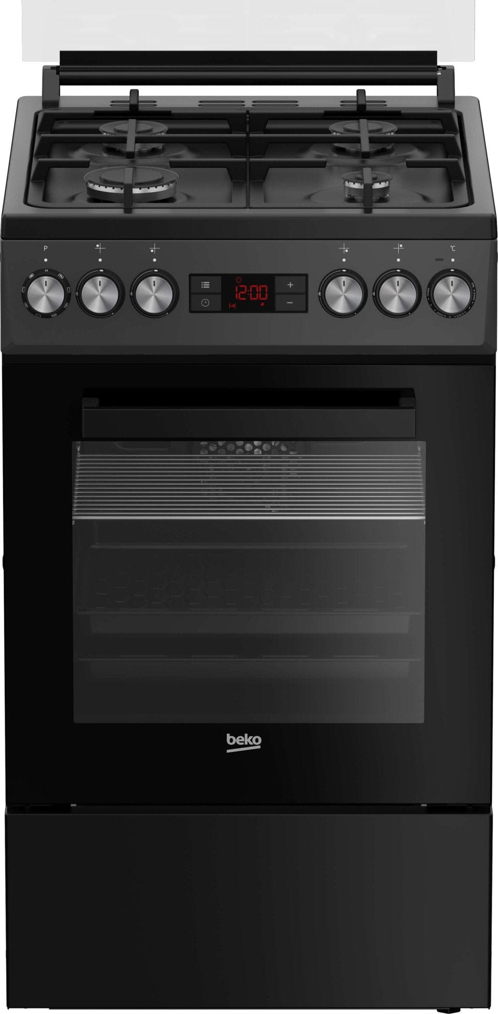 Beko Aragaz Aragaz Beko FSM52330NAO | 4 Arzatoare, Aprindere Electrica, Cuptor Electric, Grill, Display, Antracit, 50x60x85cm