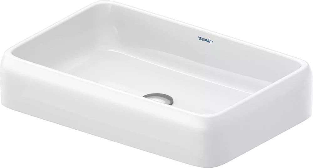 Duravit Lavoar Duravit, Above counter basin 600 mm Qatego white, w/o OF, w/o TP, ground, montare pe blat, dreptunghiular, alb