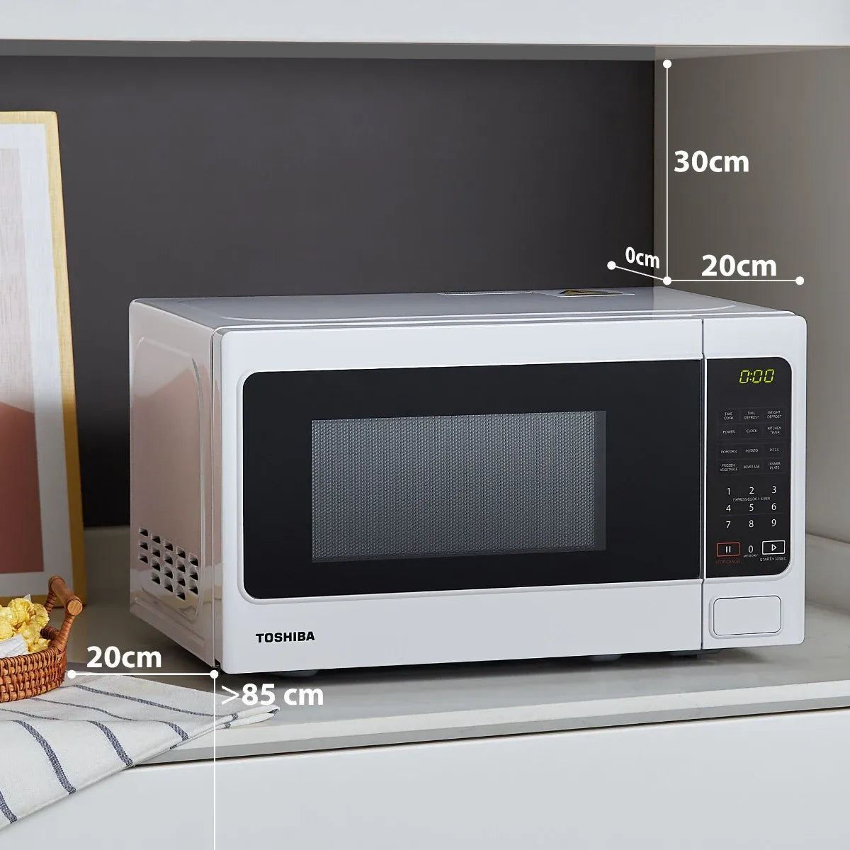 Toshiba Cuptor microunde Cuptor cu Microunde Toshiba MM-EM20PWH | 20L, 800W, 11 Trepte, Alb