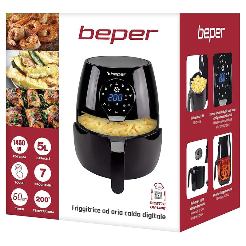 Beper Air Fryer Air Fryer Beper BP101050 | 1450W, 5L, 7 programe, Digital