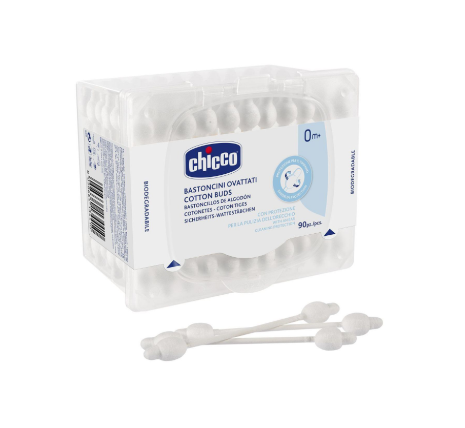 Betisoare Vata Chicco cu Protectie 90 Buc, 10441