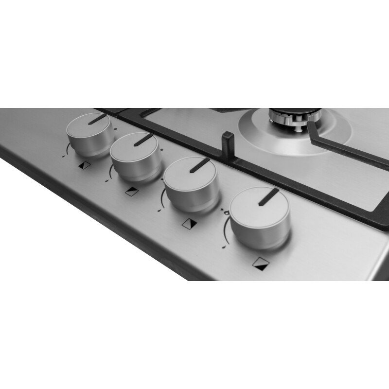 Plita Incorporabila Hansa BHGI630301 | 60 cm, Gaz, Comenzi Frontale, Aprindere Electrica, Gratare Fonta, Inox