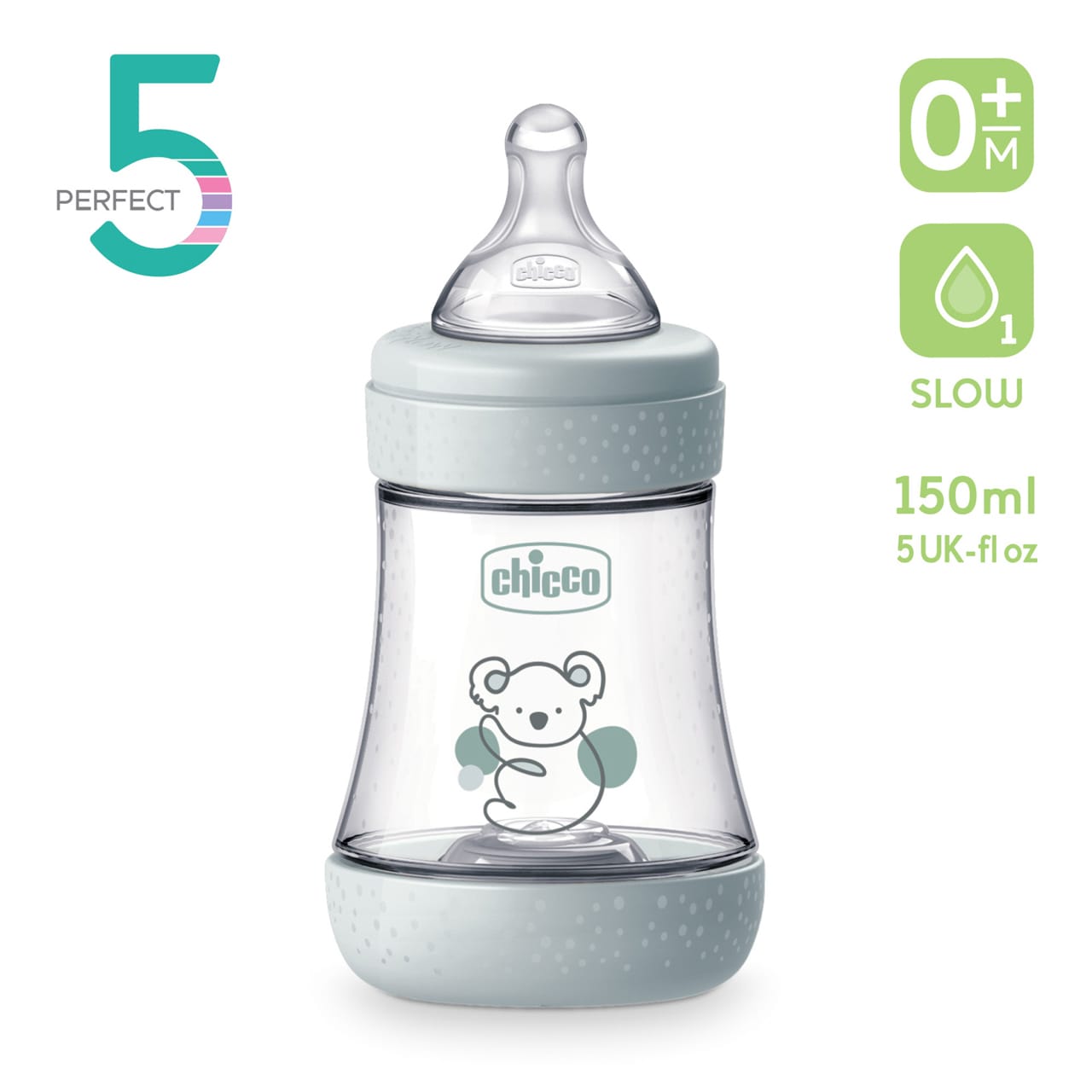 Chicco Alimentație bebe Biberon Chicco Perfect5 2021122-7 | 150ml, Silicon, Anti-colici, Flux Lent