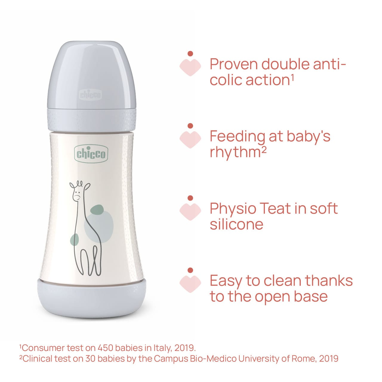 Chicco Alimentație bebe Biberon Chicco Perfect5 2022322-7 | 240ml, Silicon, Anti-colici, Flux Mediu