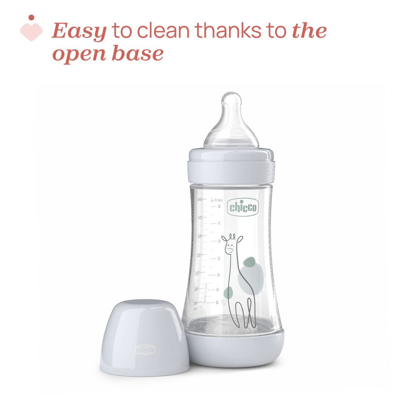 Biberon Chicco Perfect5 240ml, Biofunctional, Anti-colici, Tetina Silicon, Flux Mediu, Baiat, 2luni