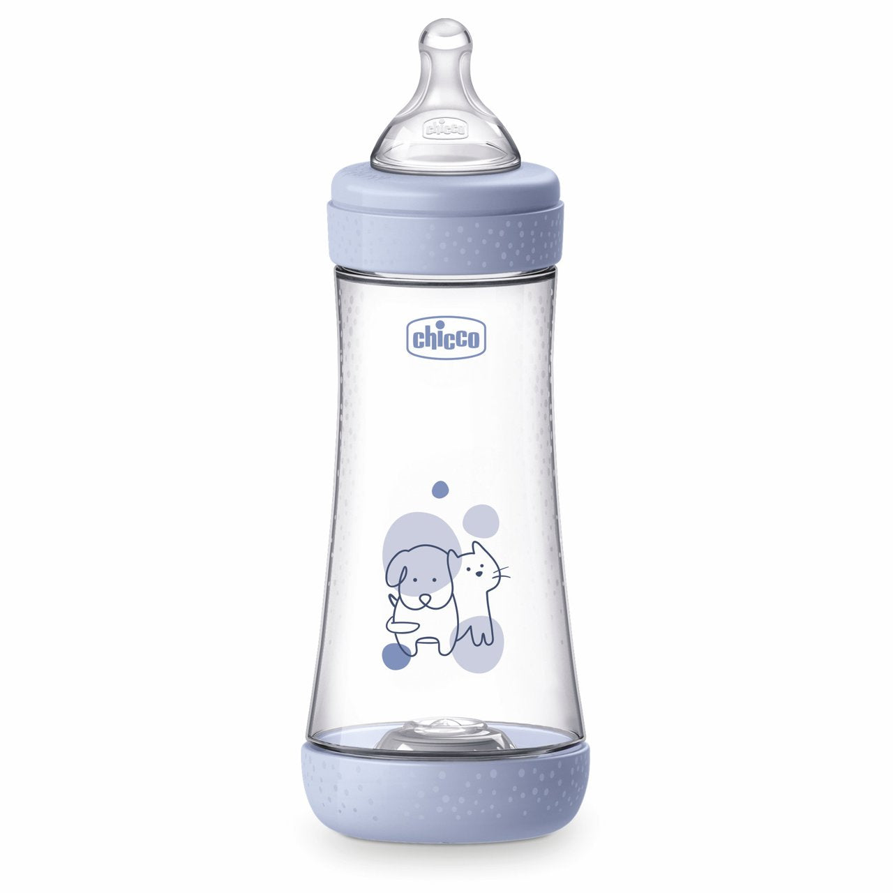 Biberon Chicco Perfect5 300ml, Biofunctional, Anti-colici, Tetina Silicon, Flux Rapid, Baiat, 4luni
