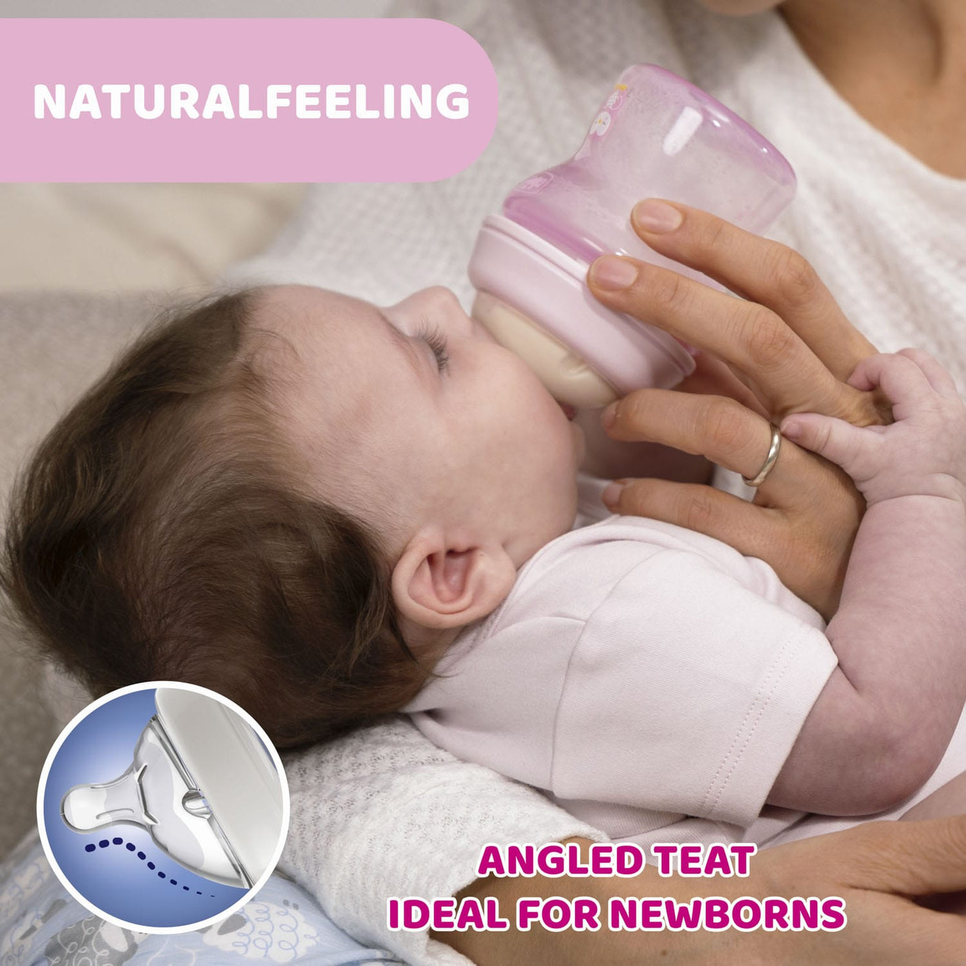 Chicco Alimentație bebe Biberon Chicco Natural Feeling 8131130-7 | 150ml, Tetina S, 0luni+, 0%BPA