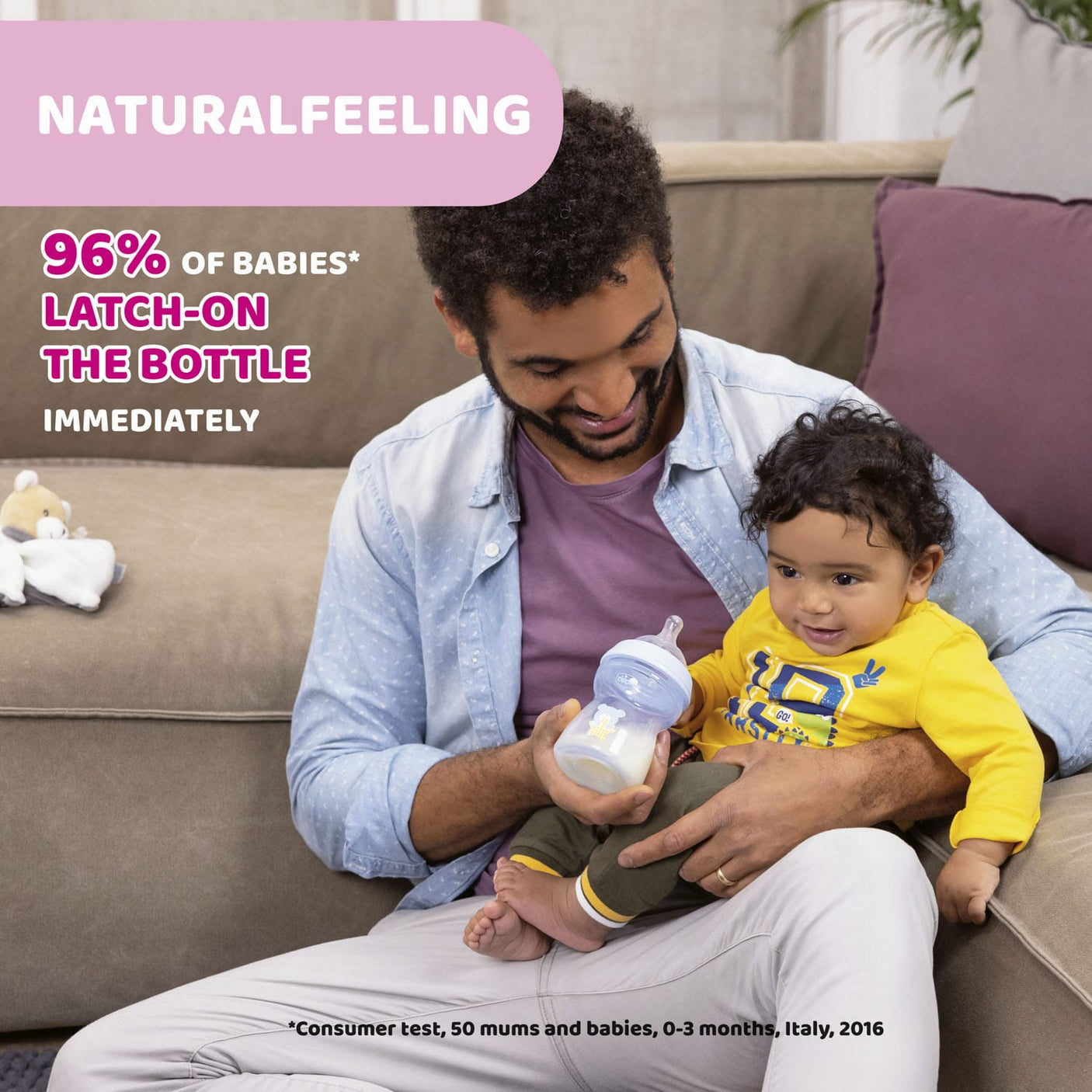 Chicco Alimentație bebe Biberon Chicco Natural Feeling 8131130-7 | 150ml, Tetina S, 0luni+, 0%BPA
