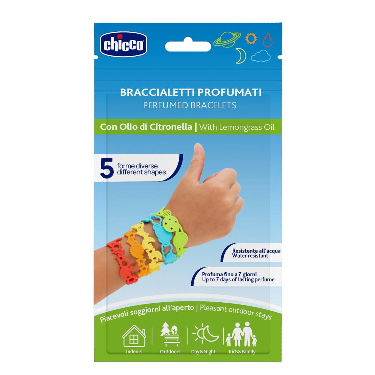 Chicco Îngrijire bebe Bratari Chicco Naturalz 12806-9 | Silicon cu Citronella, 3 Ani+, 2 Bucati