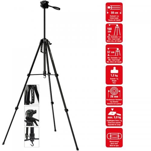 Braun Accesorii foto-video Trepied Foto Braun LightWeight 160S 20422 | 160cm, 5kg, Negru