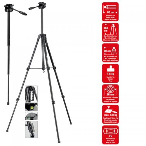 Braun Accesorii foto-video Trepied Foto Braun LightWeight 168S 20424-BR | 168cm, 5kg, Negru
