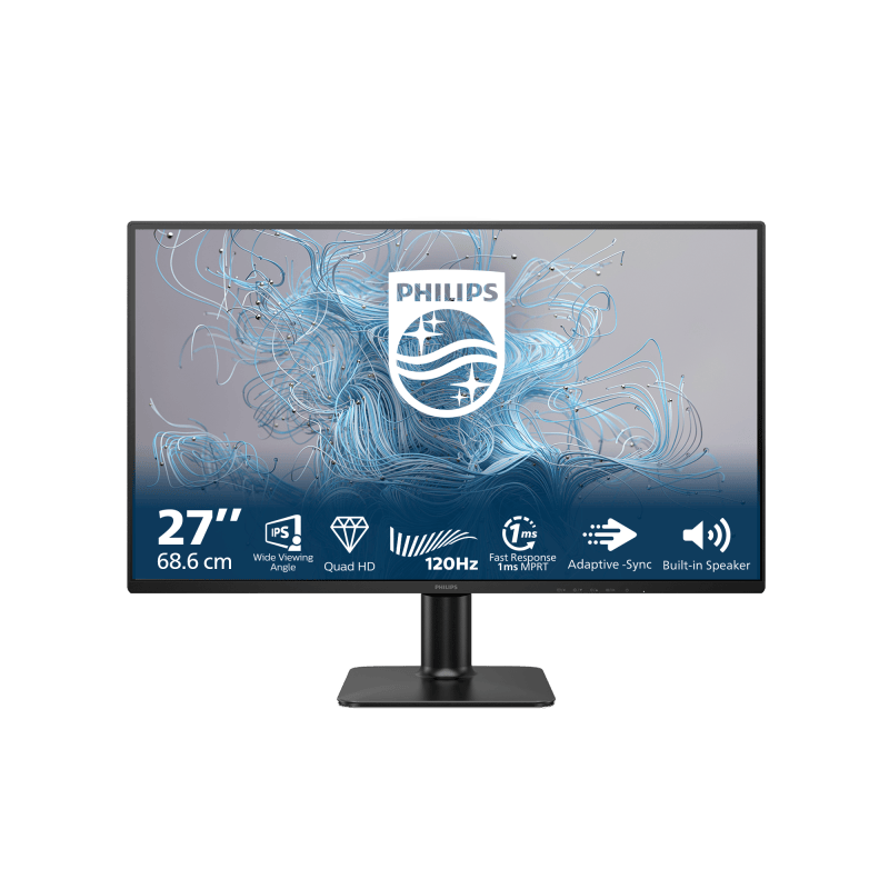 Philips Monitor Philips 27" 27E2N2500/00, Diagonal (inch): 27, Diagonal (cm): 68, Aspect ratio: 16:9, Panel: IPS, Resolution: 2560x1440, Refresh Rate: 120Hz, Response time GtG: 4ms, Response time MPRT: 1ms, B