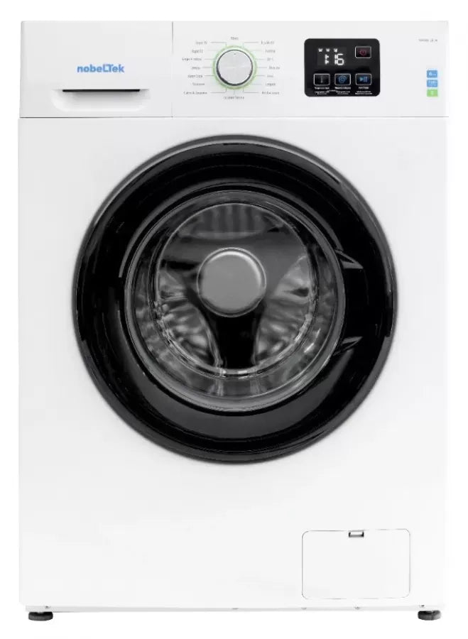 NobeLTek Masina de spalat rufe Nobeltek, 6 kg, 1200 rpm, clasa energetica E, 16 programe, functie curatare tambur, program scurt: 15 min, alb