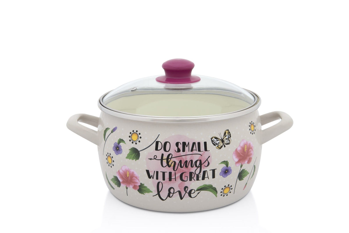 Metalac Oala Oala Metalac Spring 380509 | 5.4L, Capac Sticla, Emailata, 22cm