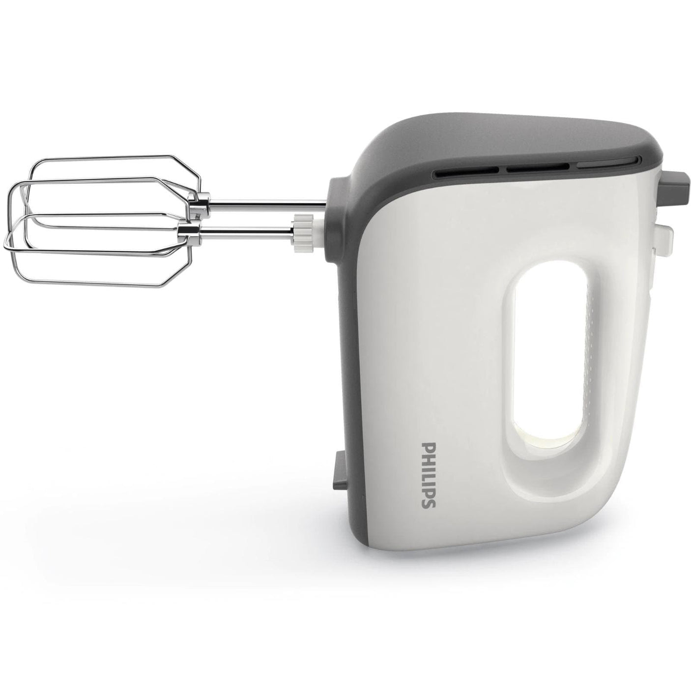 Philips Mixer de mana Philips Viva Collection, 450 W, Bol actionare automata, 5 viteze, Functie Turbo, Alb/Gri
