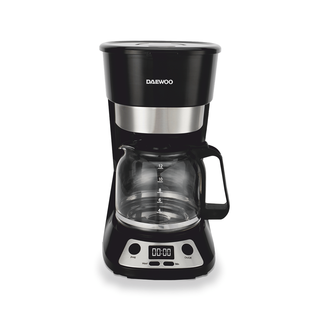 Daewoo SDA Cafetiera Cafetiera Daewoo DCM90BX | 900W, 1.5L, Display LCD, Timer, Negru/Inox