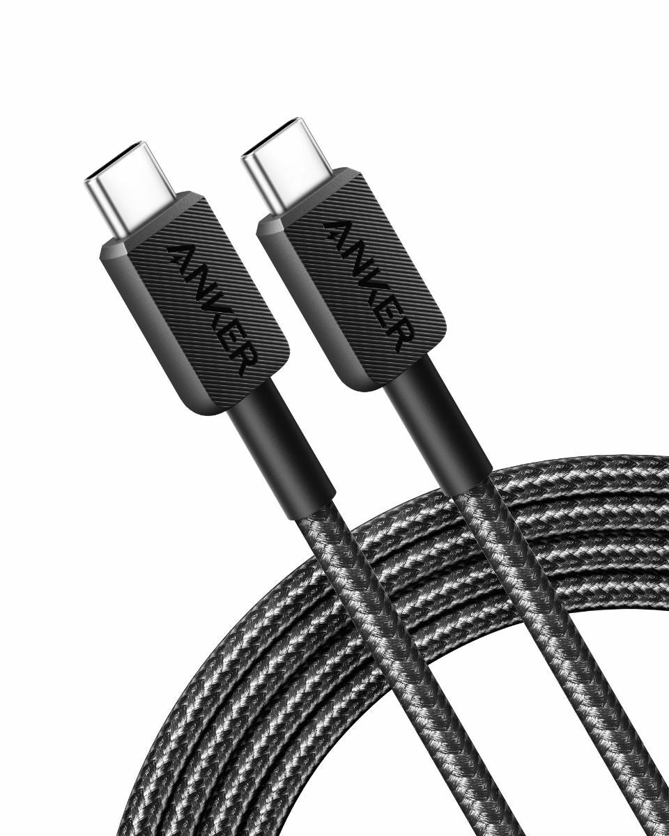 Cablu Anker 322 USB-C la USB-C, 60W, 1.8 metri, Negru