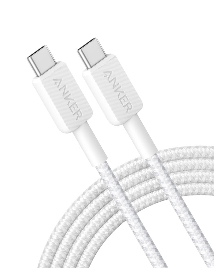 Anker Cablu USB-C Cablu Anker 322 A81F6G21 | USB-C la USB-C, 60W, 1.8m, Alb