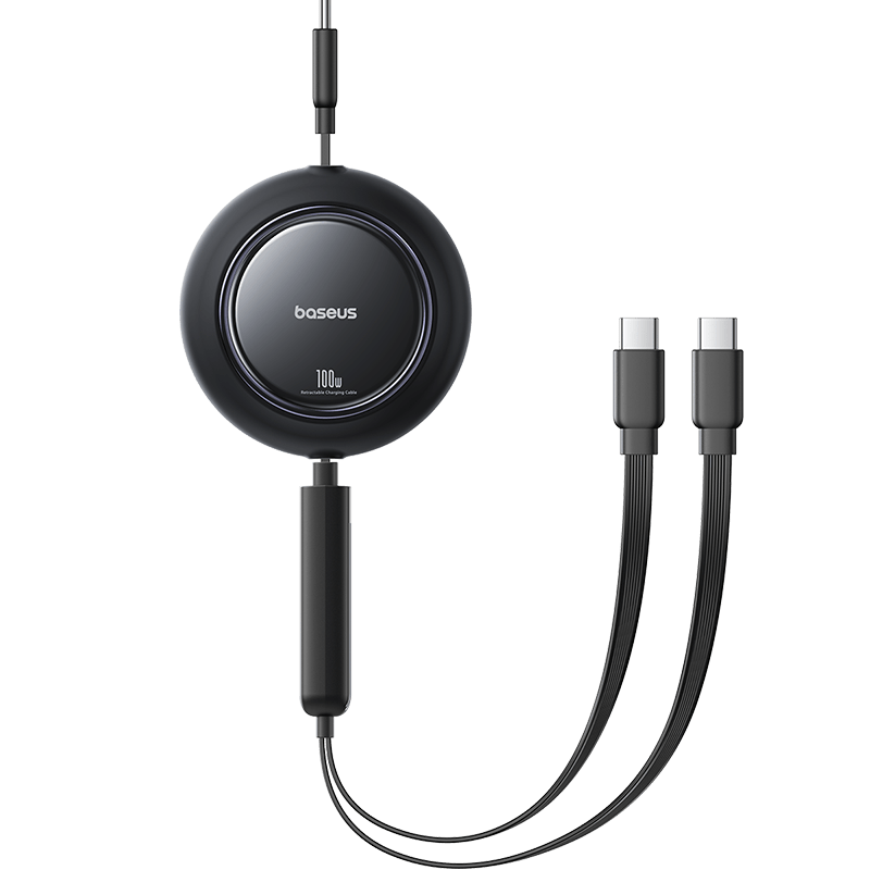 Baseus Cablu USB-C Cablu Baseus Free2Pull E0415504 | USB-C la 2x USB-C, 100W, 1.2m, Negru