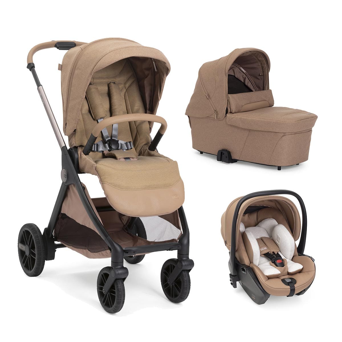 Chicco Puericultură Carucior Copii Chicco Bellagio 3 in 1 8718352 | First Seat Recline, Caramel, 0 Luni+