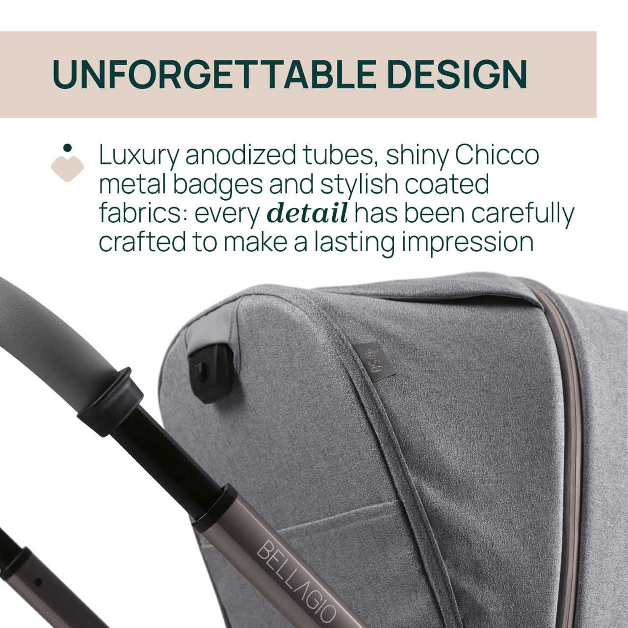 Chicco Puericultură Carucior Copii Chicco Bellagio 3 in 1 8718340 | Lunar Rock, 0 Luni+, Gri Deschis