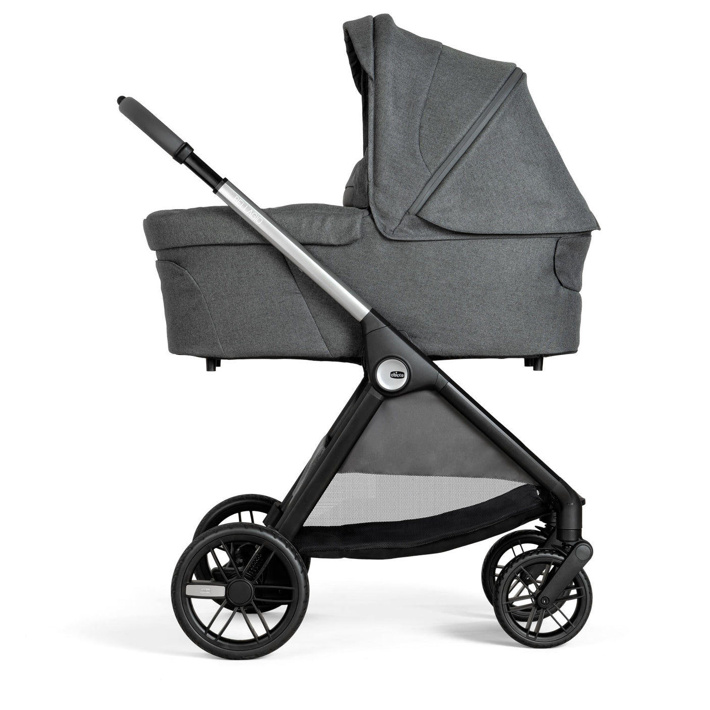 Carucior Copii 3 în 1 Chicco Bellagio, Black Satin (gri Inchis), 0luni+
