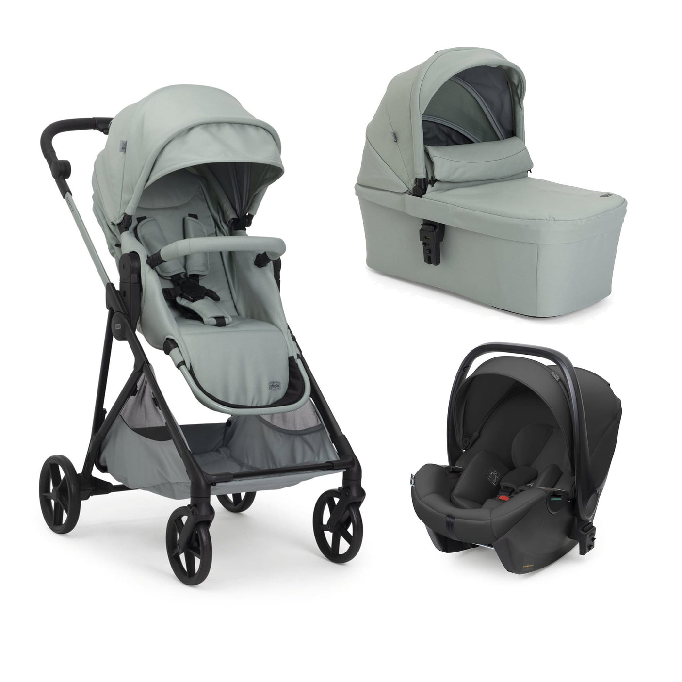 Chicco Jucării Carucior Copii Chicco Seety 3in1 8709776 | cu Scaun Auto Kory Plus I-size, Sage, 0luni+