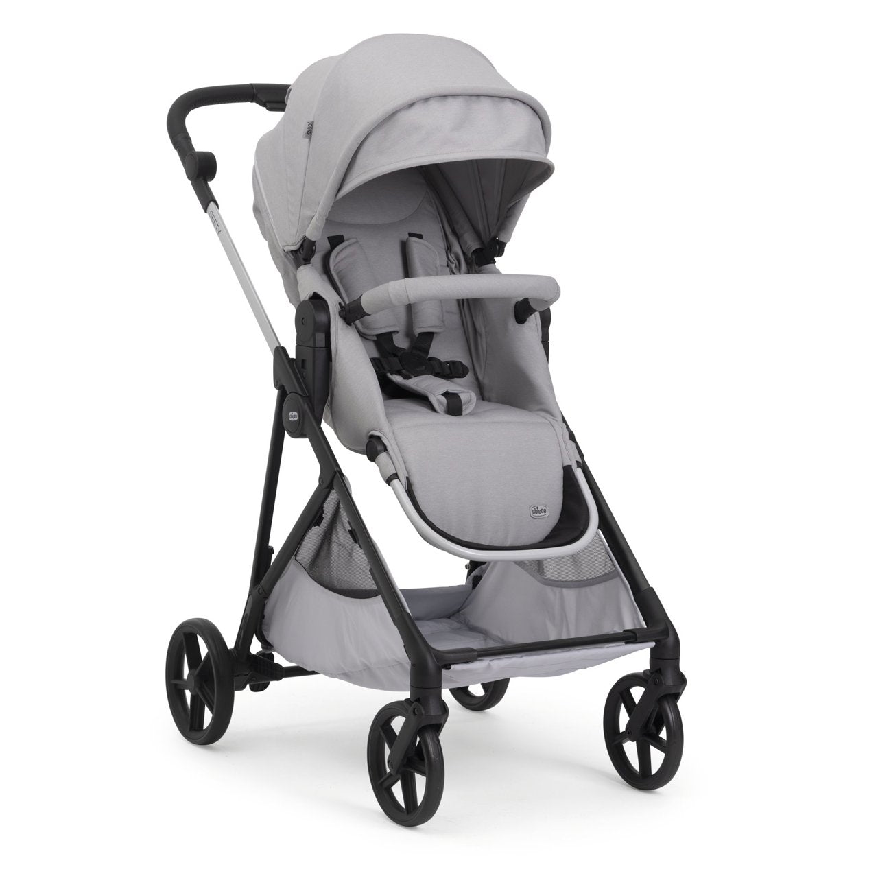Carucior Copii 3 în 1 Chicco Seety, cu Scaun Auto Kory Plus I-size, Cloud (gri), 0luni+
