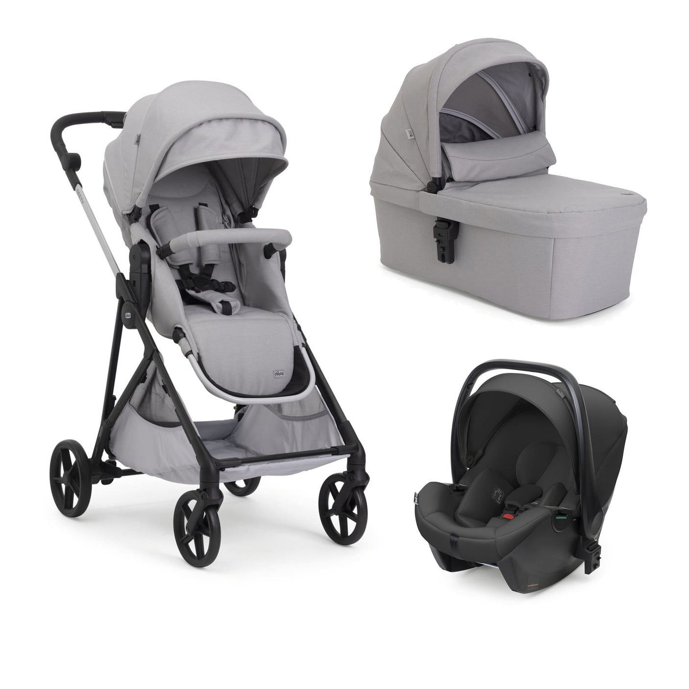 Chicco Jucării Carucior Copii Chicco 3 in 1 Seety 8709756 | Scaun Auto Kory Plus I-size, Cloud