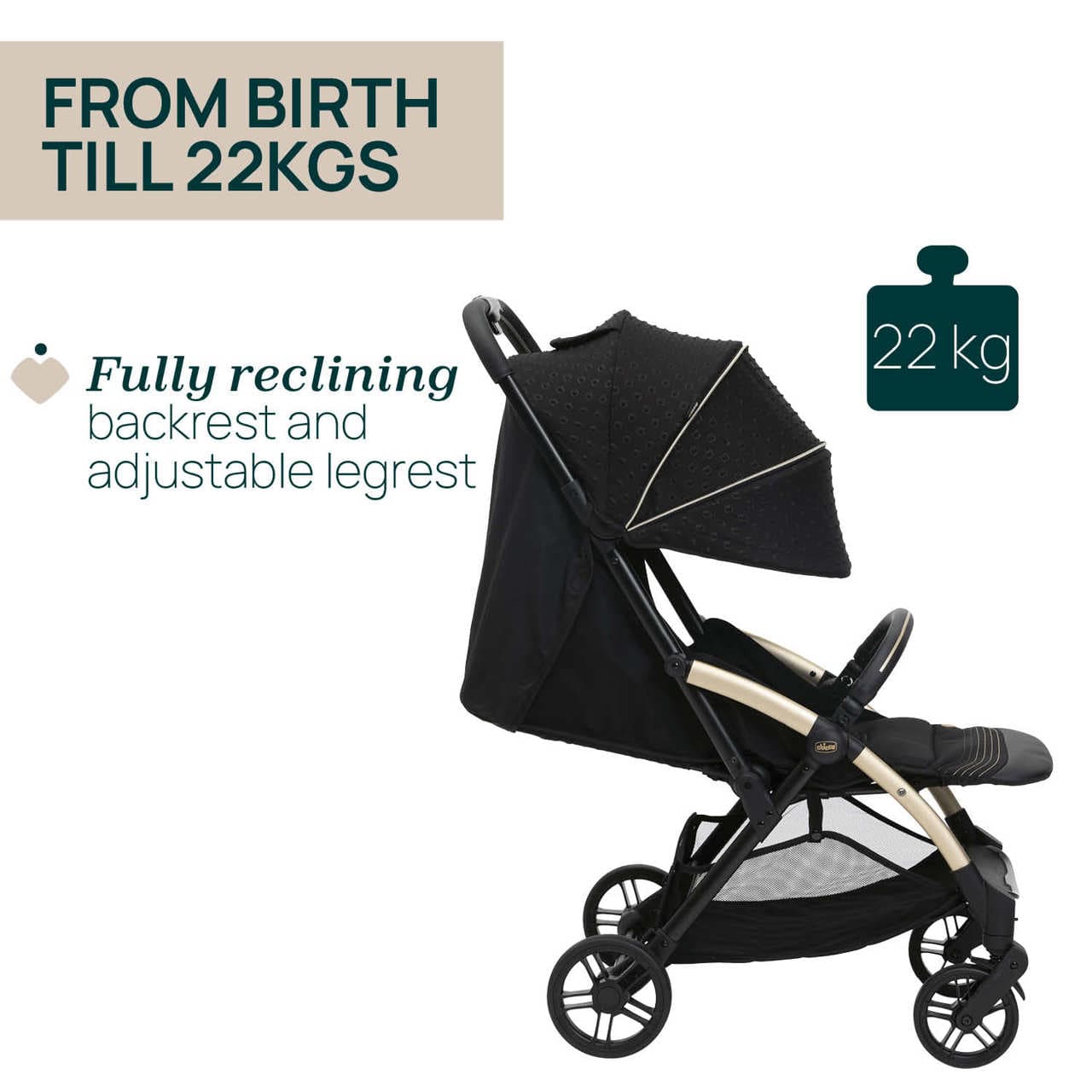 Chicco Jucării Carucior Sport Chicco Goody Xplus 8704056-8 | Negru, 0 luni+, Pliabil