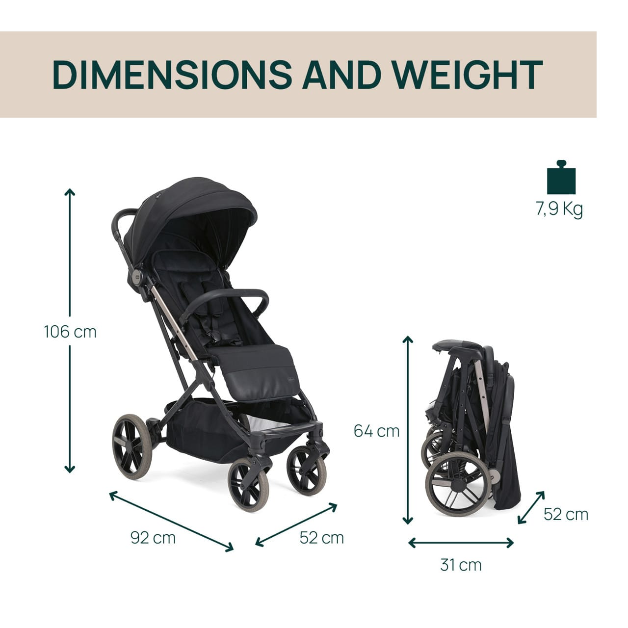 Chicco Puericultură Carucior Sport Chicco Dolomiti 8716394-8 | Off-road, Charcoal, 0 Luni+