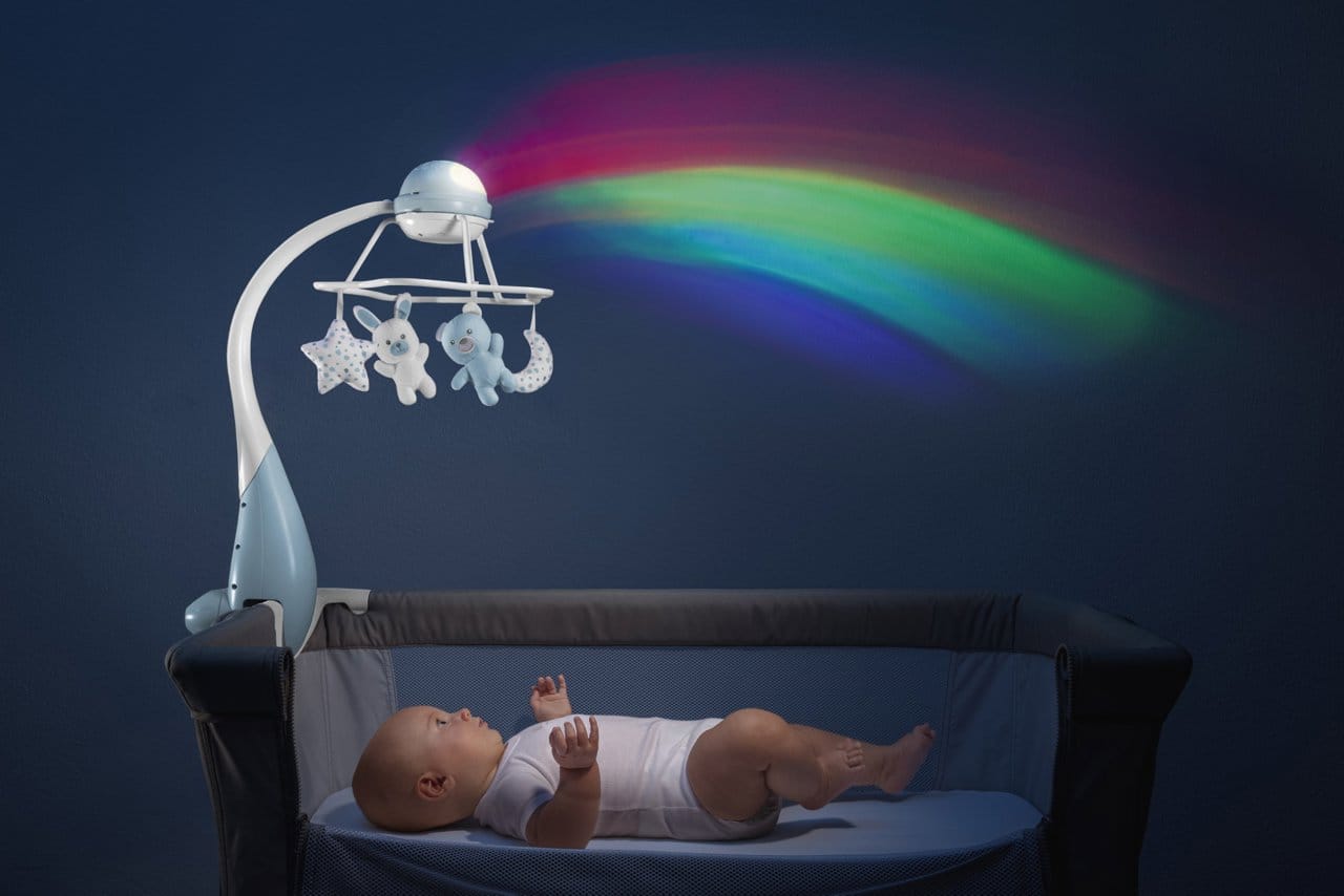 Chicco Îngrijire bebe Carusel Muzical Chicco 3 în 1 Rainbow 1104110-1 | Cu Proiectie, Roz, 0 Luni+