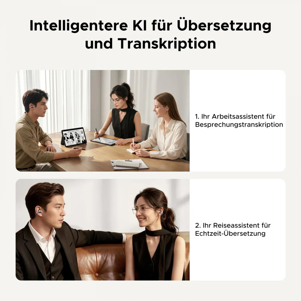 Casti True Wireless Ugreen ClipBuds Pro2 open-ear LDAC Hi-Res Bluetooth 6.1 46h autonomie IP56 Gri