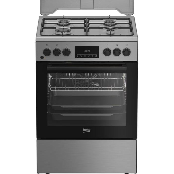 Beko Aragaz Aragaz Beko FBSM62320TXD | 4 Arzatoare, Cuptor Electric Multifunctional, Gatire 3D, SteamShine, 60x60x85cm