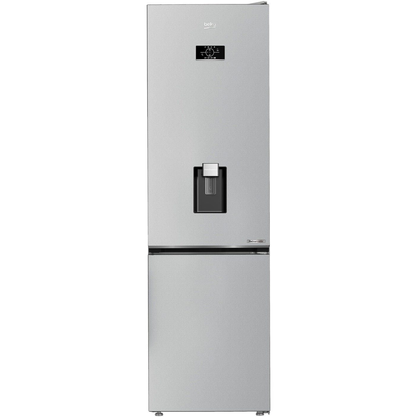 BEKO Combina frigorifica Beko, 355l, Clasa D, NoFrost, Compresor ProSmart Inverter, dozator apa, AeroFlow, HarvestFresh, display, H 203.9, Marble (Glossy Grey)