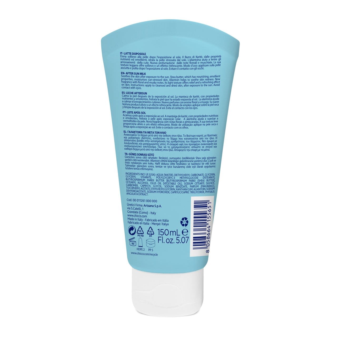 Chicco Puericultură Crema Protectie Dupa Plaja Chicco Baby Moments 11261-9 | 150ml, 0 Luni+