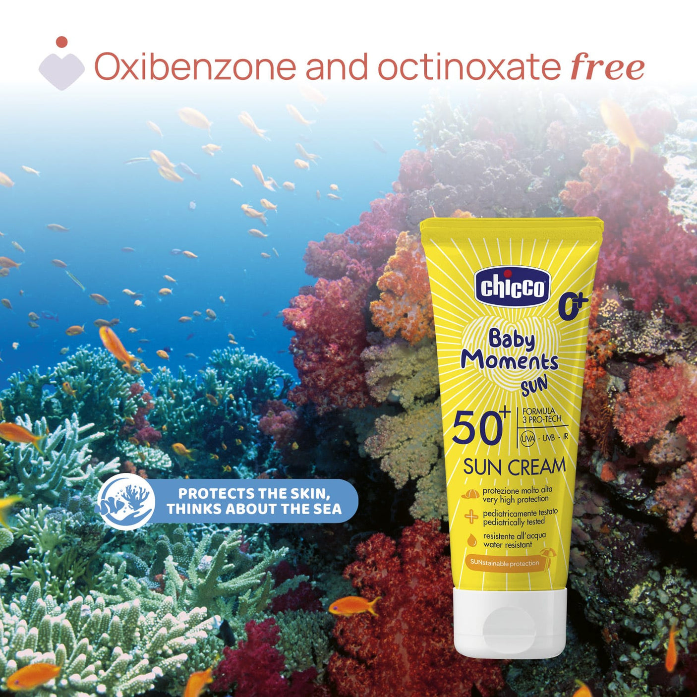 Chicco Puericultură Crema Protectie Solara Chicco Baby Moments 11258-9 | SPF 50+, 75ml, 0 Luni+