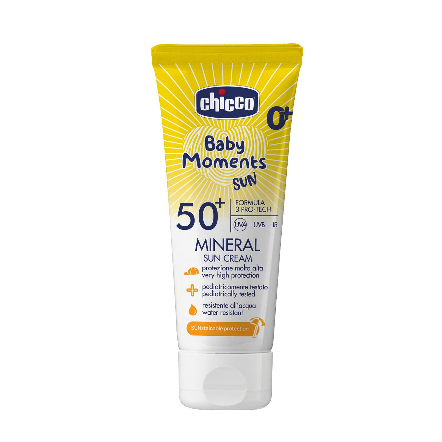 Chicco Puericultură Crema Protectie Solara Chicco Baby Moments 11259-9 | SPF 50+, 75ml, 0 Luni+, Minerale