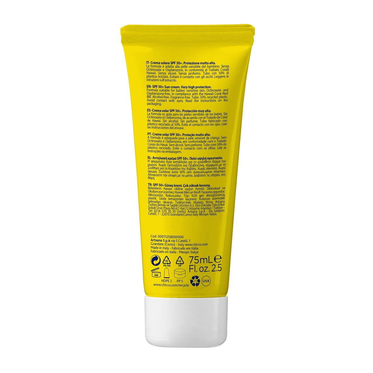 Chicco Puericultură Crema Protectie Solara Chicco Baby Moments 11258-9 | SPF 50+, 75ml, 0 Luni+