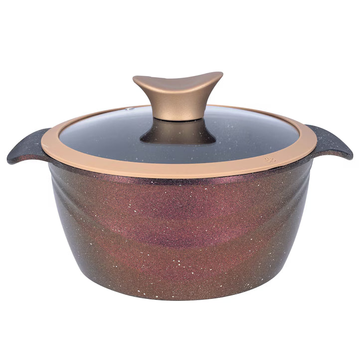 Oala NeoKlein CSG18-Royal | 18 cm, Capac din Sticla, Antiaderent, Royal