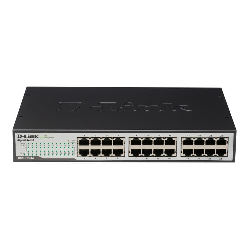 D-LINK Switch D-Link DGS-1024D/E, 24 porturi Gigabit Ethernet, Plug-and-Play, economie energie