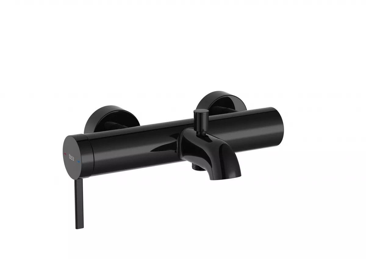 Roca Baterie cada Roca, Gama Ona, cartus ceramic, levier metalic, diverter, monocomanda, titanium black, negru