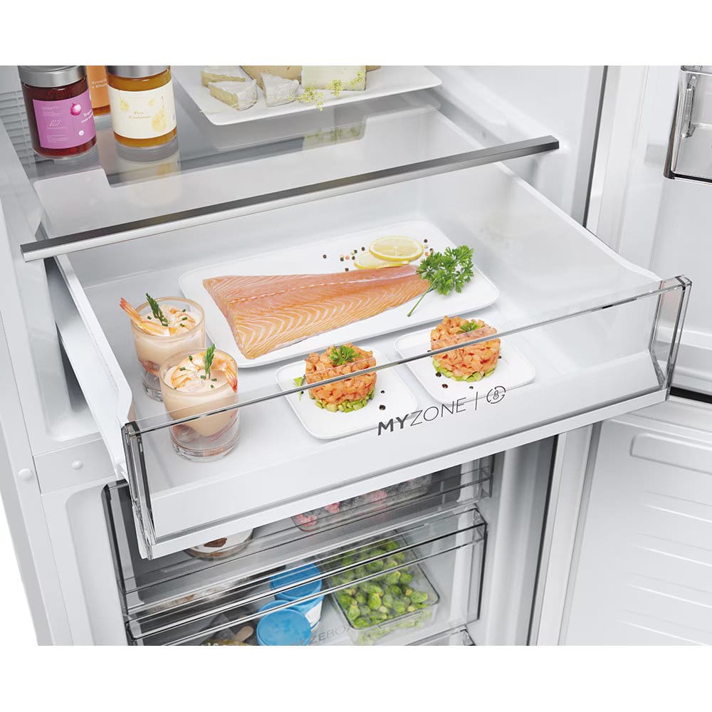 HAIER Combina frigorifica Haier, 2D, D, 352l, TNF, Display ext, WiFi - aplicație hOn, 185 cm, white